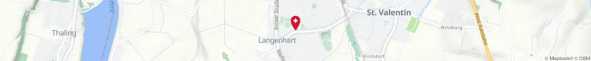 Map representation of the location for Nibelungen Apotheke in 4300 Sankt Valentin